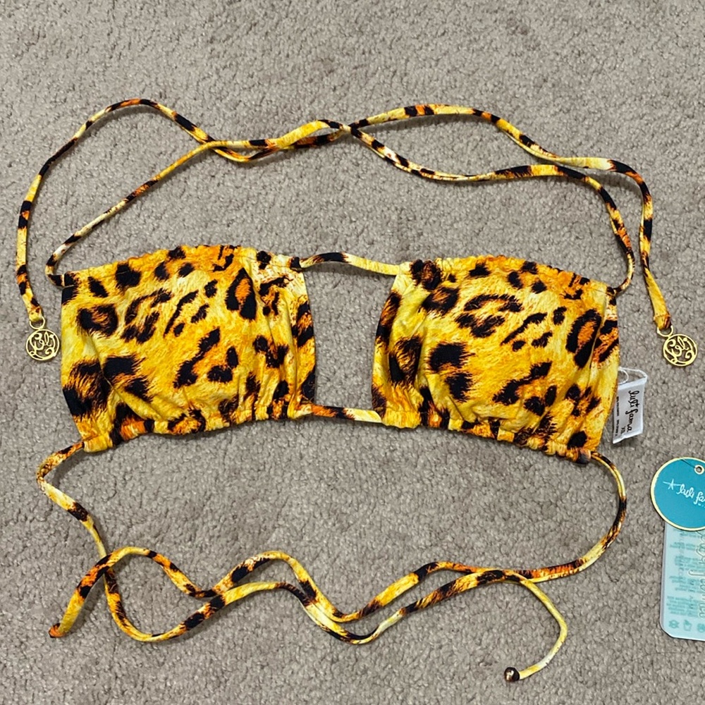 Luli Fama Luli Wild Reversible Multi-way Scrunched Cup Bandeau Top Size XS